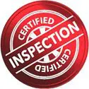A red badge with the words certified inspection.